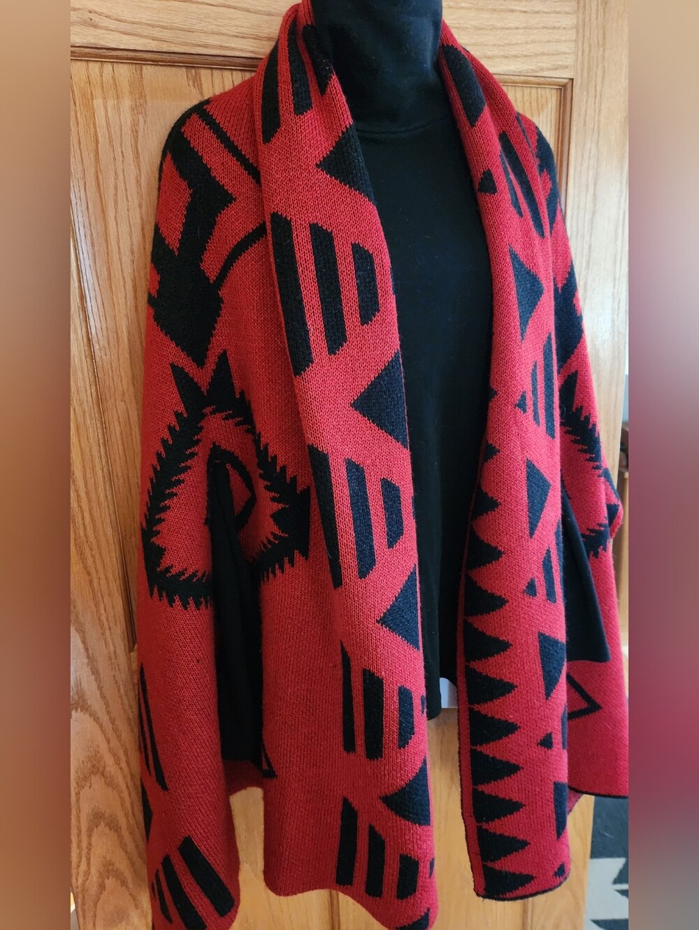Woolrich Acrylic/Wool Blend Knit Wrap, Aztec Print